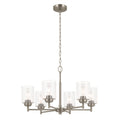 KICHLER 52616NI Winslow 26-Inch 6 Light Chandelier With Clear Seeded Glass In Brushed Nickel