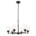 KICHLER 52616OZ Winslow 26-Inch 6 Light Chandelier With Clear Seeded Glass In Olde Bronze