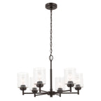 KICHLER 52616OZ Winslow 26-Inch 6 Light Chandelier With Clear Seeded Glass In Olde Bronze