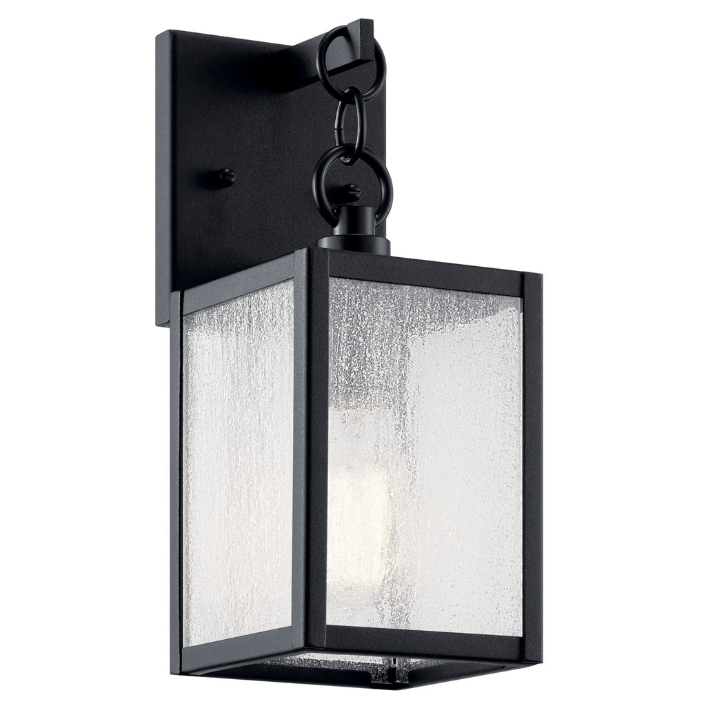 KICHLER 59005BKT Lahden 12.25" 1 Light Outdoor Wall Light With Clear Seeded Glass In Textured Black