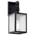 KICHLER 59005BKT Lahden 12.25" 1 Light Outdoor Wall Light With Clear Seeded Glass In Textured Black