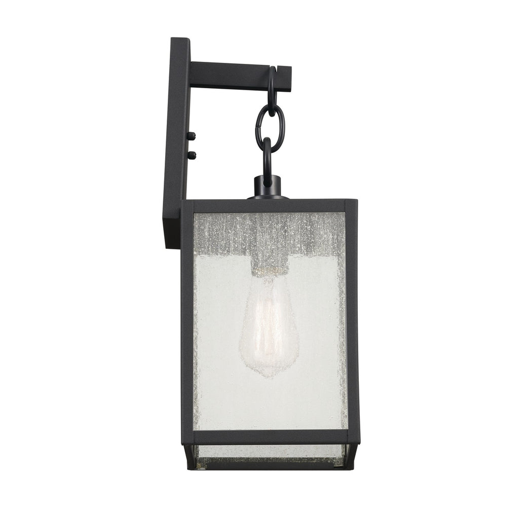KICHLER 59006BKT Lahden 17" 1 Light Outdoor Wall Light With Clear Seeded Glass In Textured Black
