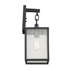 KICHLER 59006BKT Lahden 17" 1 Light Outdoor Wall Light With Clear Seeded Glass In Textured Black