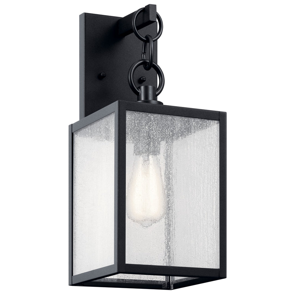 KICHLER 59006BKT Lahden 17" 1 Light Outdoor Wall Light With Clear Seeded Glass In Textured Black