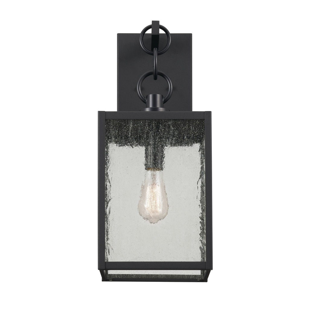 KICHLER 59007BKT Lahden 21.75" 1 Light Outdoor Wall Light With Clear Seeded Glass In Textured Black