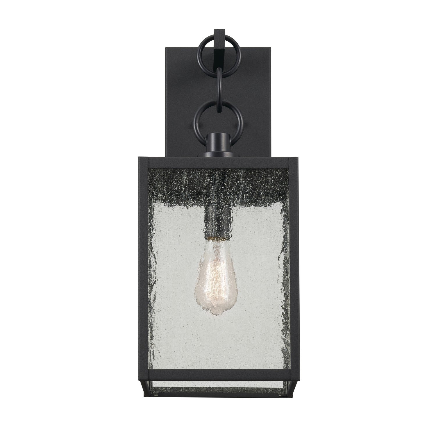 KICHLER 59007BKT Lahden 21.75" 1 Light Outdoor Wall Light With Clear Seeded Glass In Textured Black