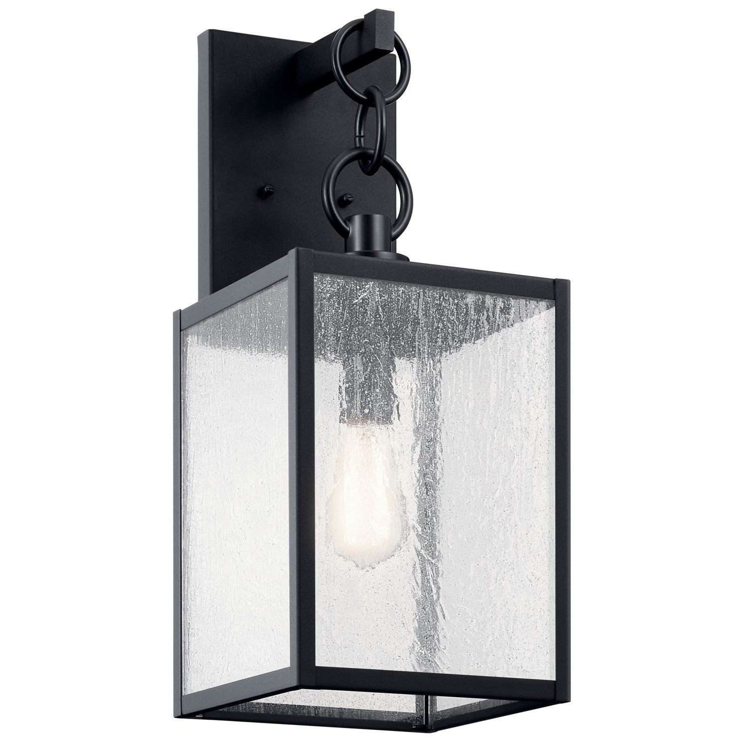 KICHLER 59007BKT Lahden 21.75" 1 Light Outdoor Wall Light With Clear Seeded Glass In Textured Black