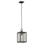 KICHLER 59008BKT Lahden 17.25" 1 Light Outdoor Pendant/Semi Flush With Clear Seeded Glass In Textured Black