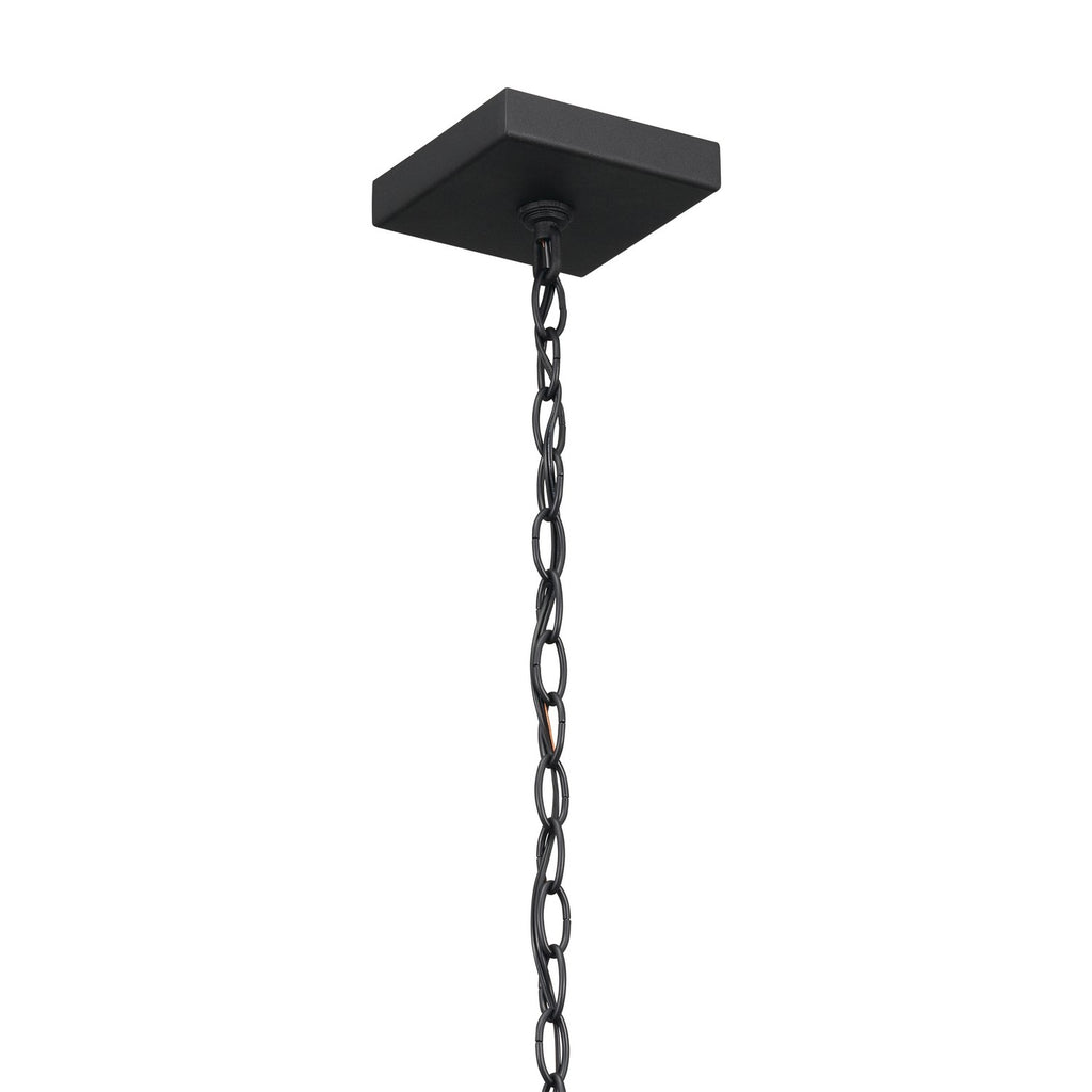 KICHLER 59008BKT Lahden 17.25" 1 Light Outdoor Pendant/Semi Flush With Clear Seeded Glass In Textured Black