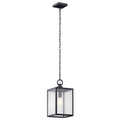 KICHLER 59008BKT Lahden 17.25" 1 Light Outdoor Pendant/Semi Flush With Clear Seeded Glass In Textured Black