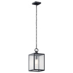 KICHLER 59008BKT Lahden 17.25" 1 Light Outdoor Pendant/Semi Flush With Clear Seeded Glass In Textured Black