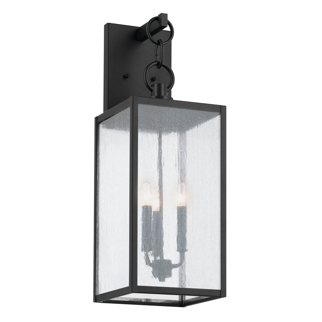 KICHLER 59009BKT Lahden 26" 3 Light Outdoor Wall Light With Clear Seeded Glass In Textured Black