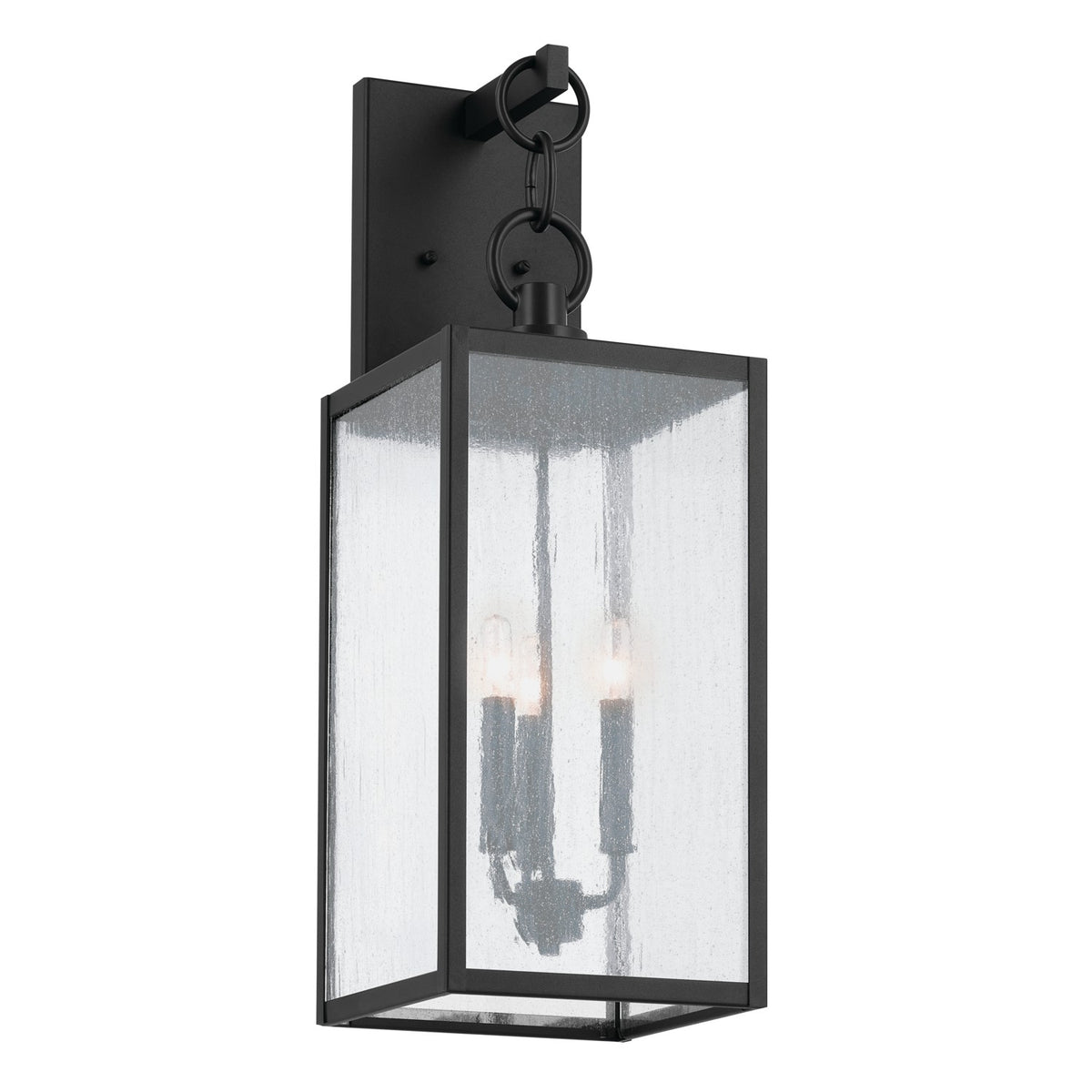 KICHLER 59009BKT Lahden 26" 3 Light Outdoor Wall Light With Clear Seeded Glass In Textured Black