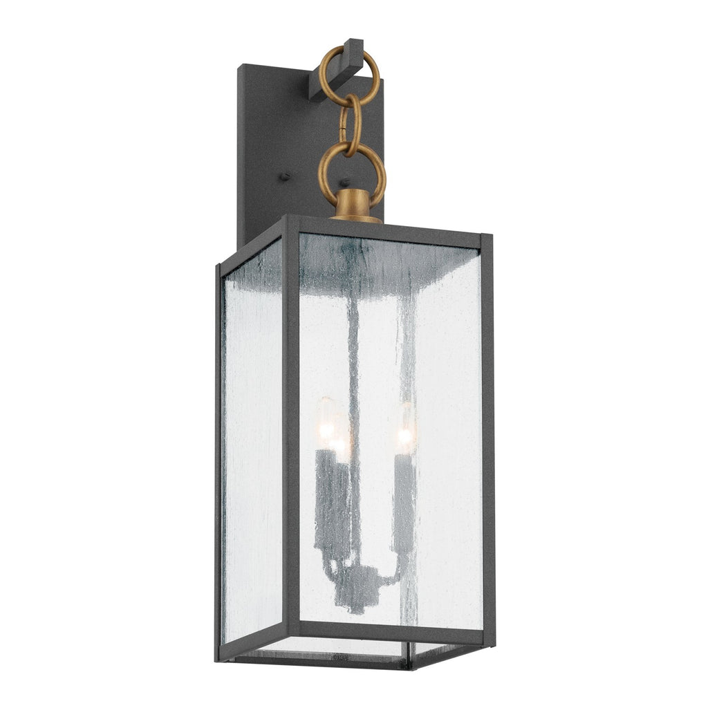 KICHLER 59009WZC Lahden 26" 3 Light Outdoor Wall Light With Clear Seeded Glass In Weathered Zinc