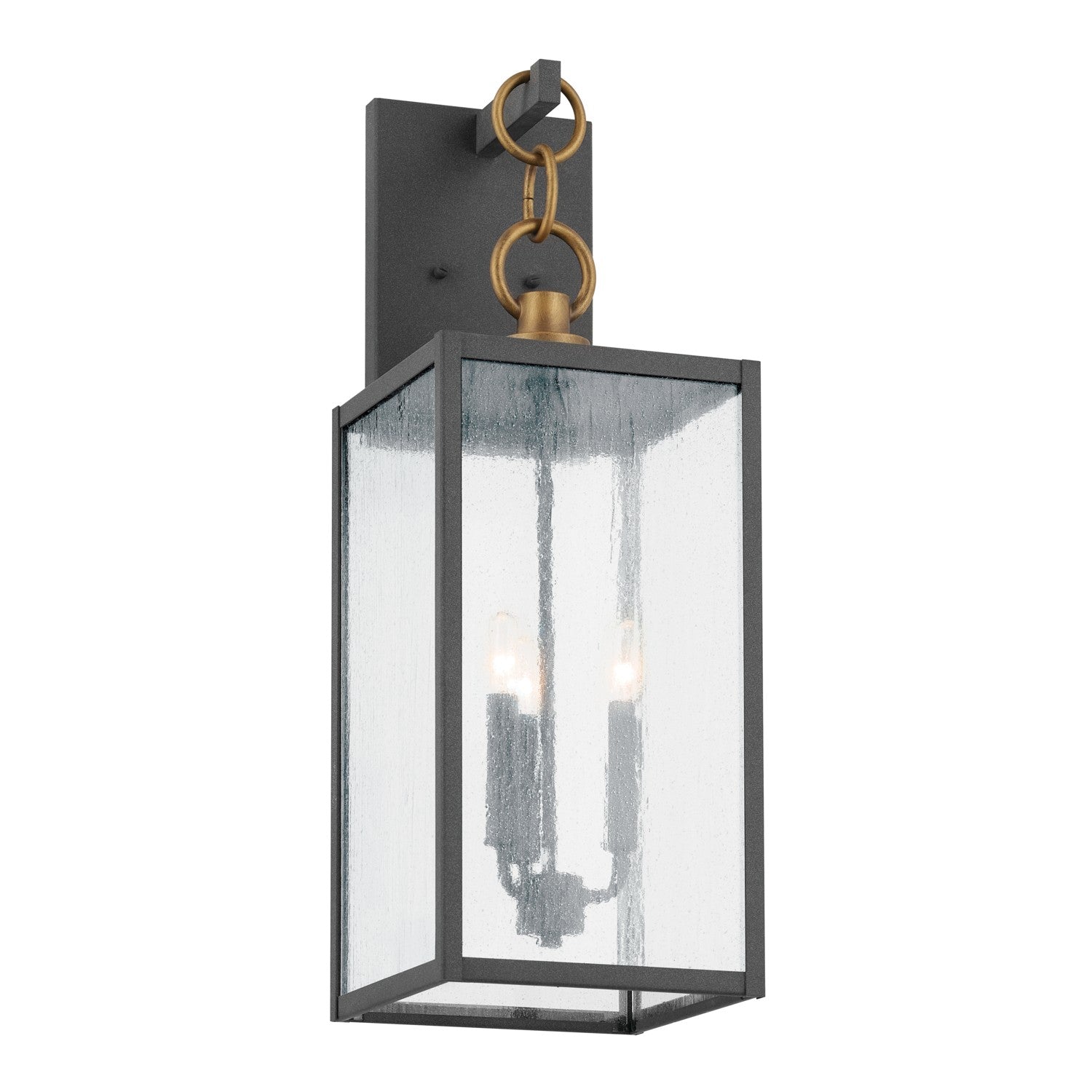 KICHLER 59009WZC Lahden 26" 3 Light Outdoor Wall Light With Clear Seeded Glass In Weathered Zinc