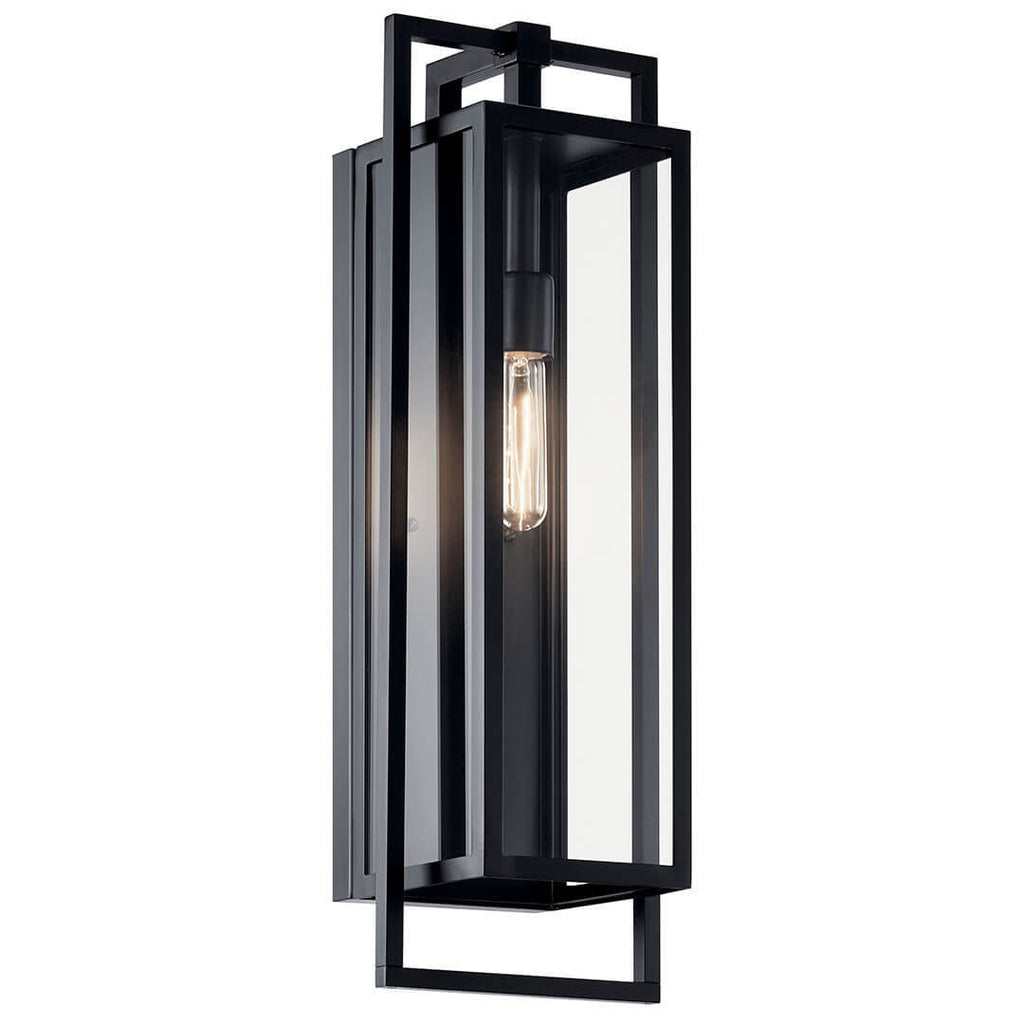 KICHLER 59089BK Goson 24" 1 Light Wall Light With Clear Glass In Black