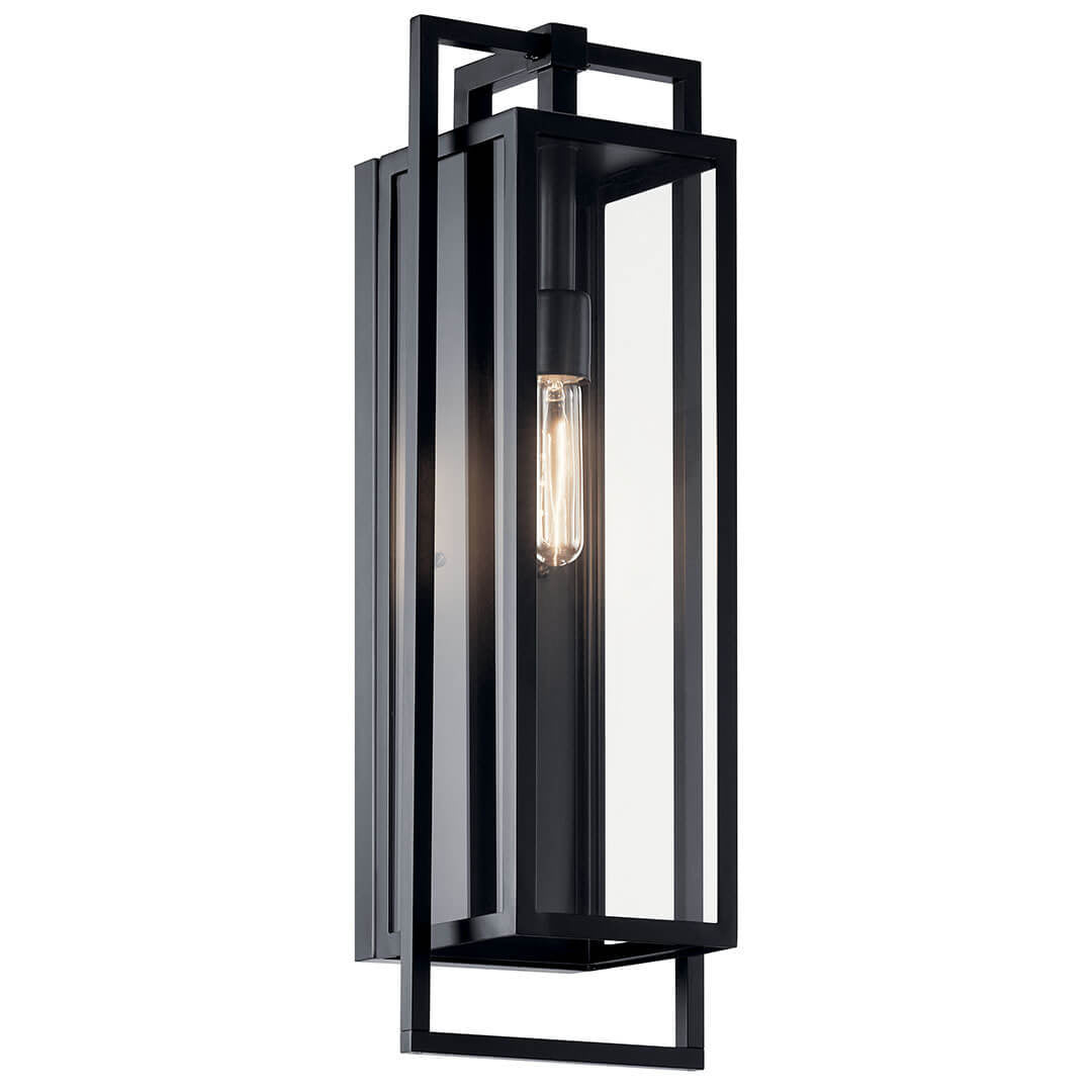 KICHLER 59089BK Goson 24" 1 Light Wall Light With Clear Glass In Black
