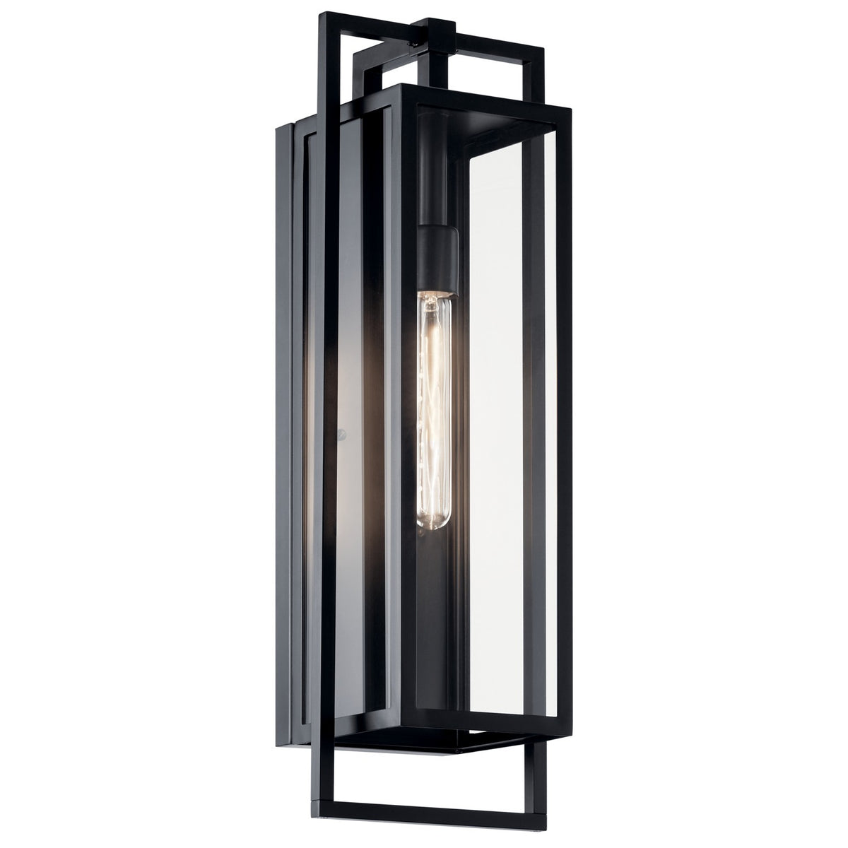 KICHLER 59089BK Goson 24" 1 Light Wall Light With Clear Glass In Black