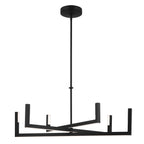 KICHLER 84328MBK Priam 43.75 Inch 6 Light Led Chandelier In Matte Black