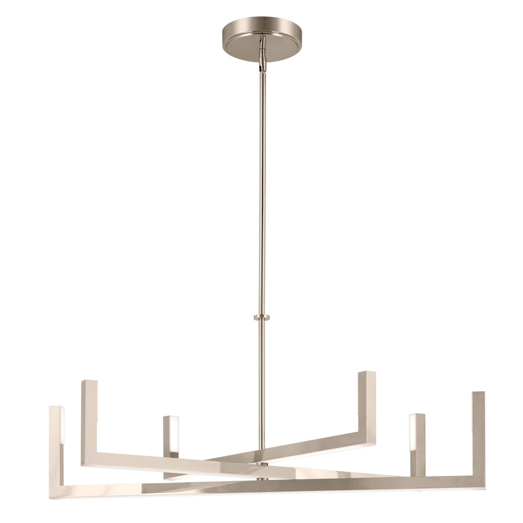 KICHLER 84328PN Priam 43.75 Inch 6 Light Led Chandelier In Polished Nickel