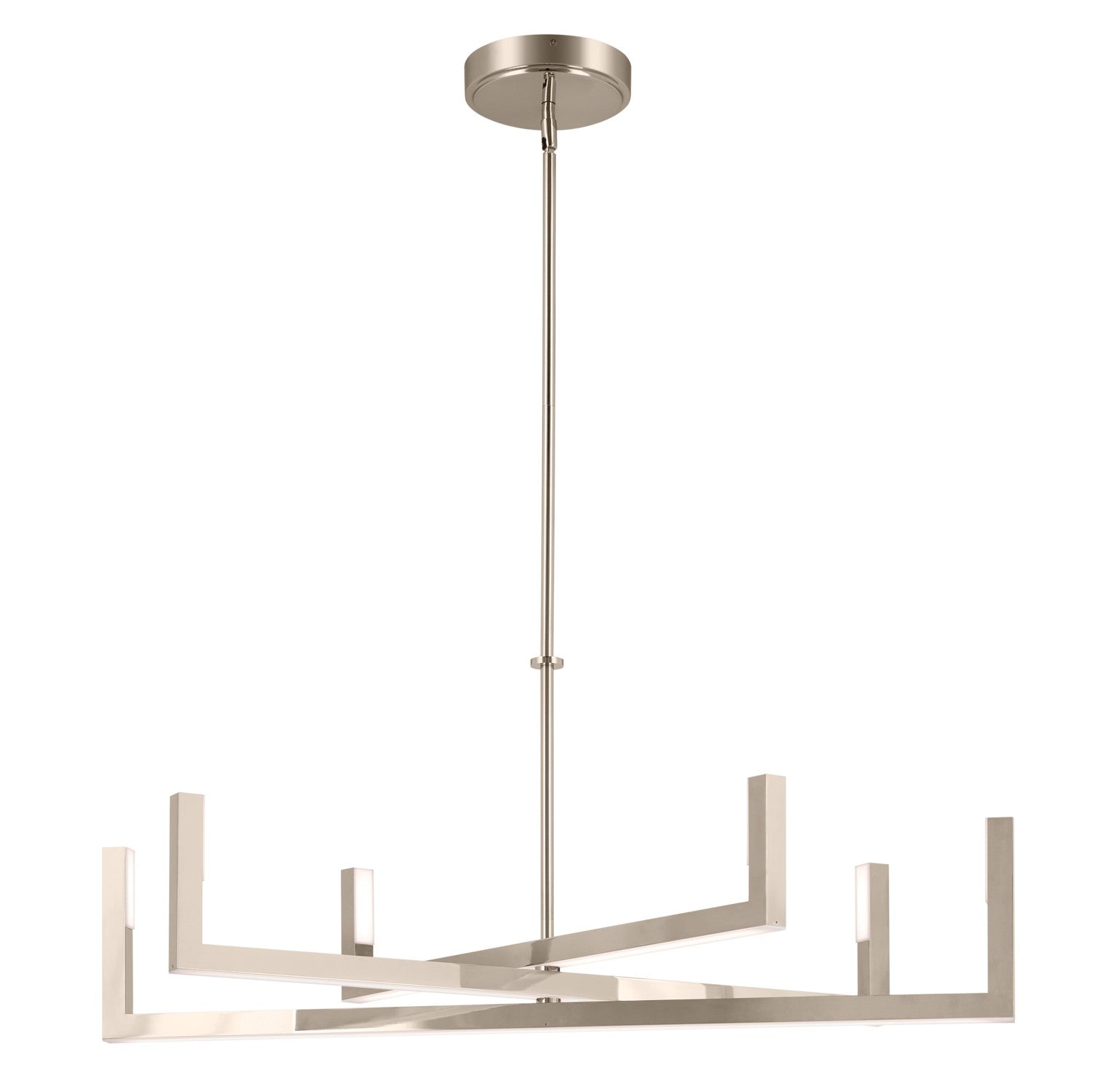 KICHLER 84328PN Priam 43.75 Inch 6 Light Led Chandelier In Polished Nickel