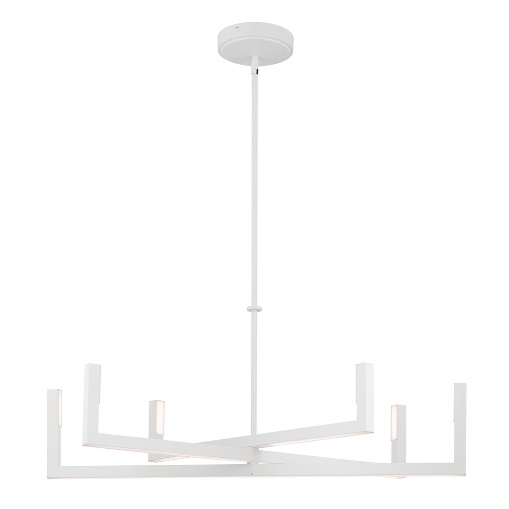 KICHLER 84328WH Priam 43.75 Inch 6 Light Led Chandelier In White