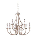KICHLER 2031NI Dover 29" 9 Light 2 Tier Chandelier In Brushed Nickel