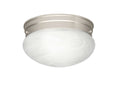 KICHLER 8206NI Ceiling Space 7.5" 1 Light Flush Mount With Alabaster Swirl Glass In Brushed Nickel