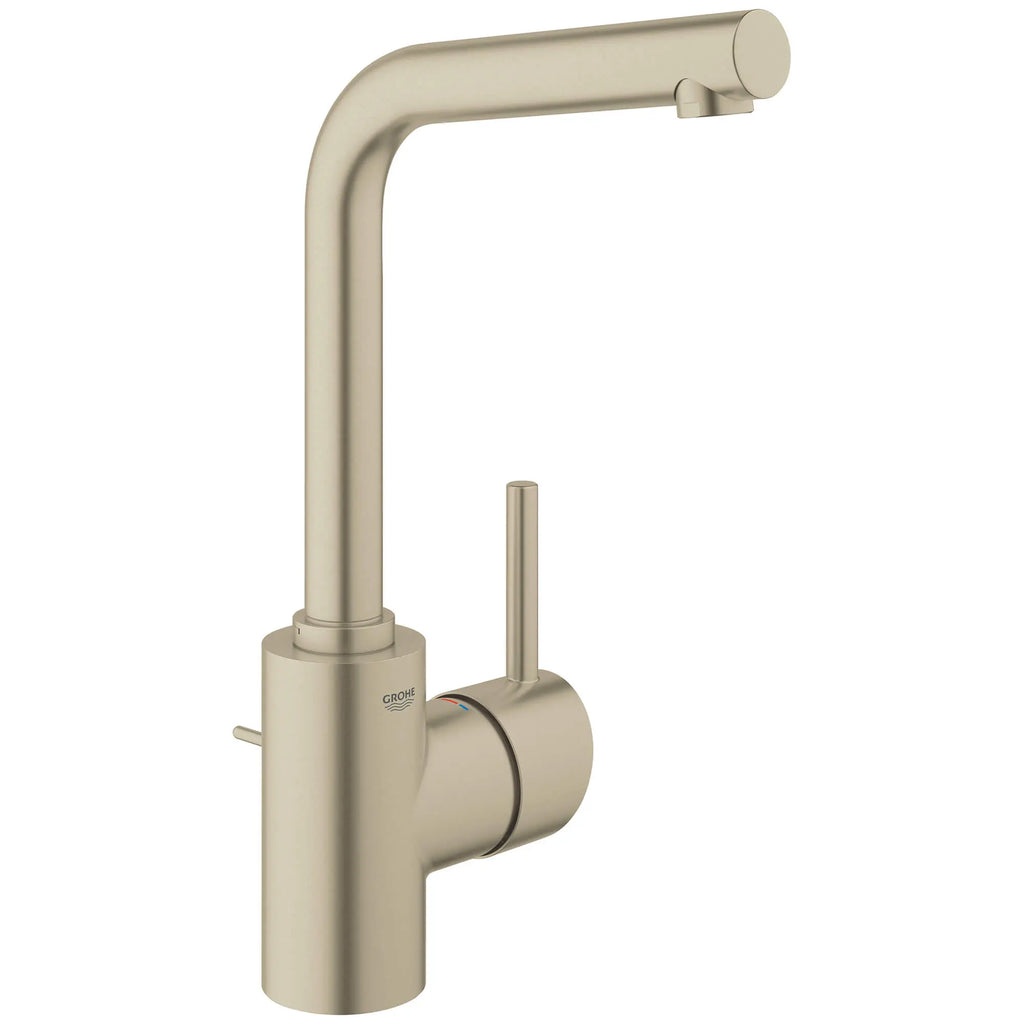 GROHE 23737EN2 Concetto Single Hole Single-Handle L-Size Bathroom Faucet, 1.2 GPM - Brushed Nickel