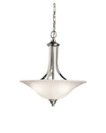 KICHLER 3502NI Dover 19" 3 Light Convertible Pendant Or Semi Flush With Etched Seeded Glass In Brushed Nickel