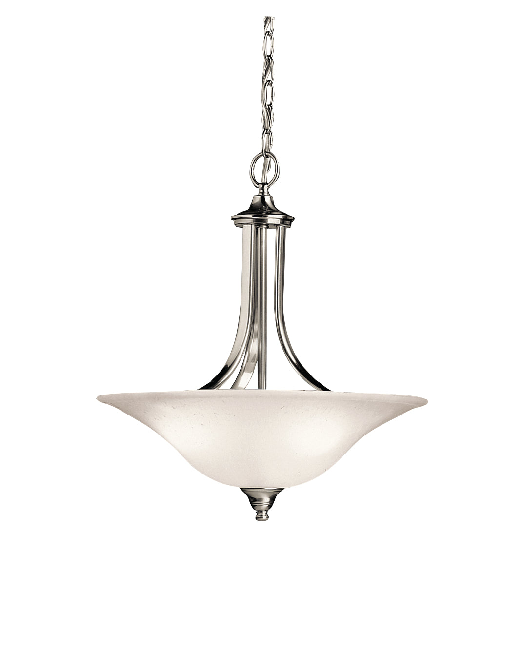 KICHLER 3502NI Dover 19" 3 Light Convertible Pendant Or Semi Flush With Etched Seeded Glass In Brushed Nickel