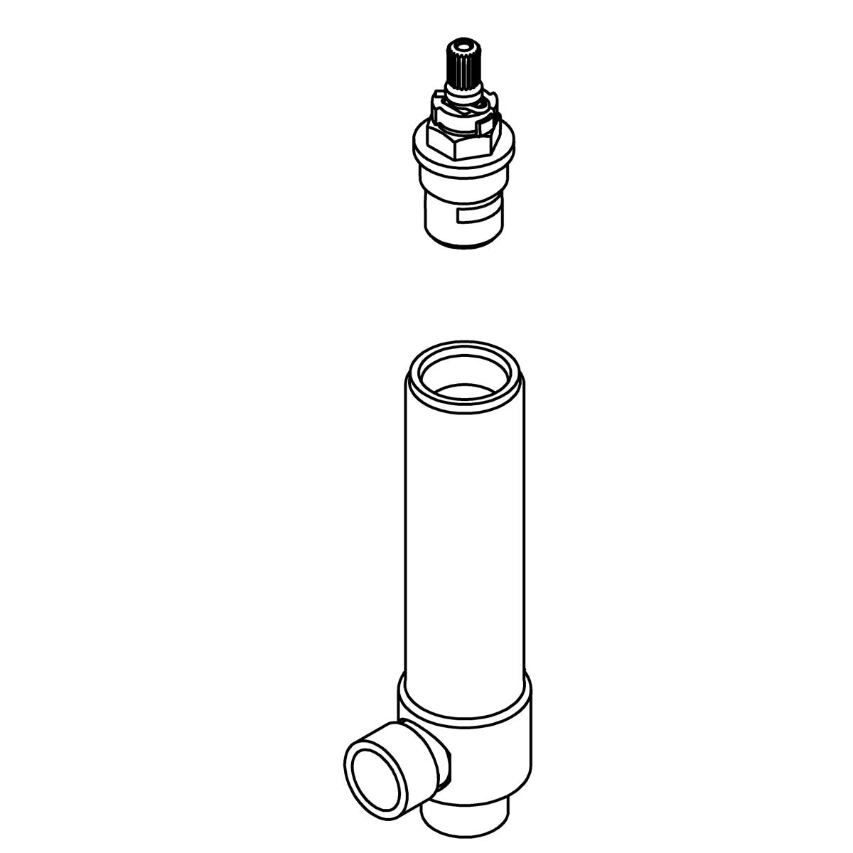 KOHLER 1/2" Valve Assembly, Cold, K-1354691