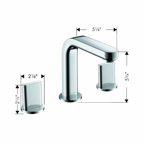 HANSGROHE 31063001 Chrome Metris S Modern Widespread Bathroom Faucet 1.2 GPM