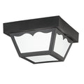 KICHLER 9320BK 8.5" Polypropylene 1 Light Flush Mount With Frosted Glass In Black