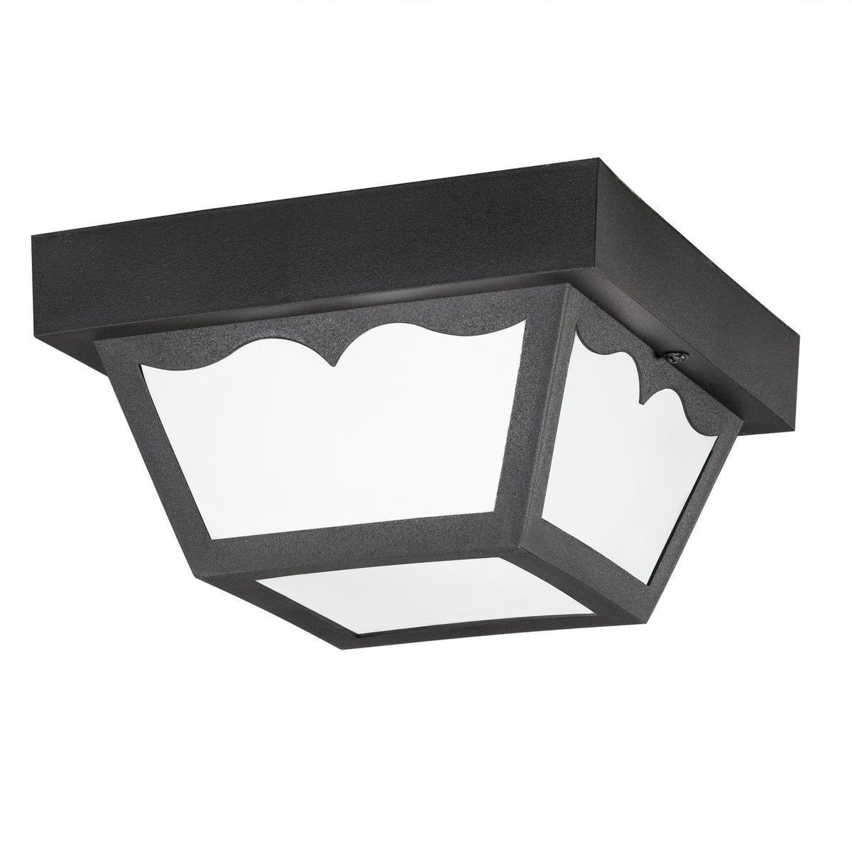 KICHLER 9320BK 8.5" Polypropylene 1 Light Flush Mount With Frosted Glass In Black