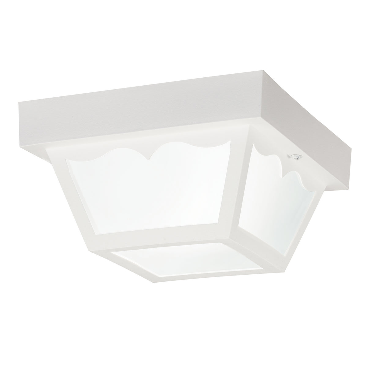 KICHLER 9320WH 8.5" Polypropylene 1 Light Flush Mount With Frosted Glass In White