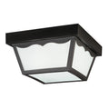 KICHLER 9322BK 10.5" Polypropylene 2 Light Flush Mount With Frosted Glass In Black