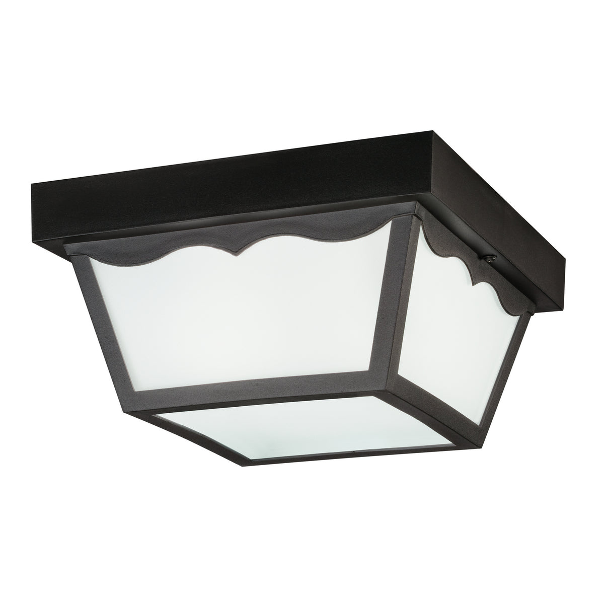 KICHLER 9322BK 10.5" Polypropylene 2 Light Flush Mount With Frosted Glass In Black