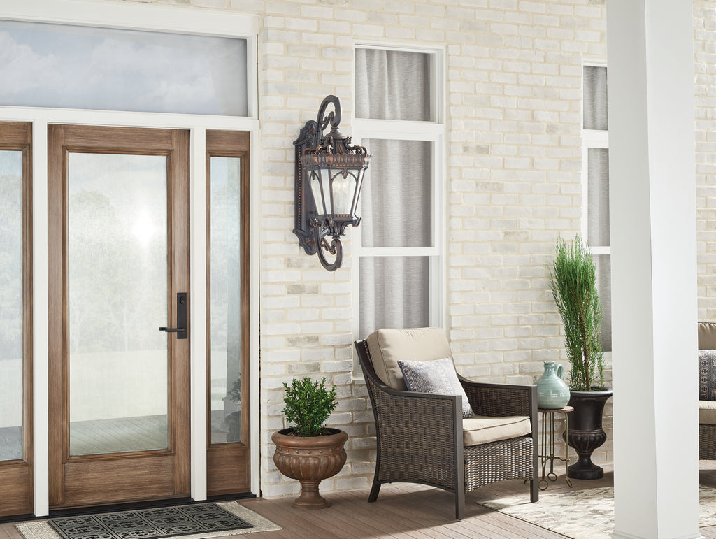 KICHLER 9359LD Tournai 37.75" 4 Light Outdoor Wall Light With Clear Seeded Glass In Londonderry