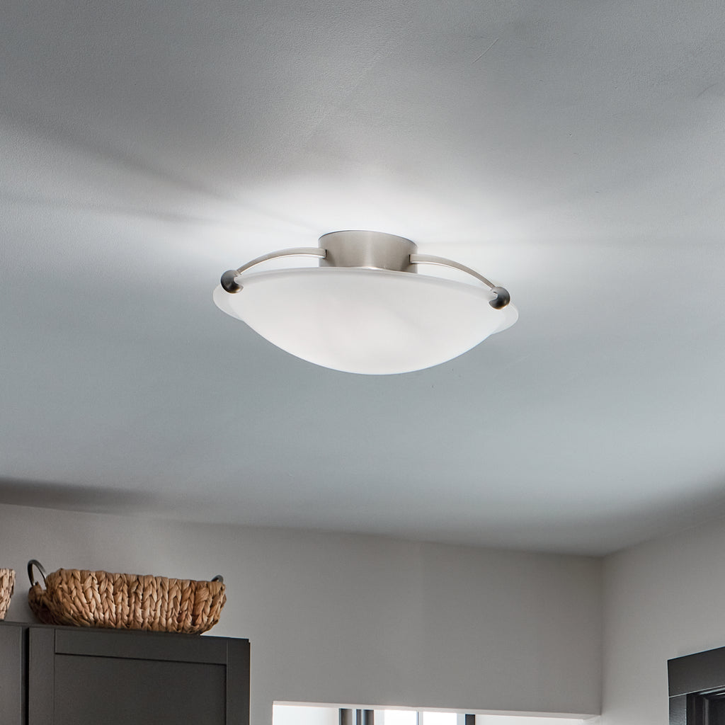 KICHLER 8406NI 17" 3 Light Semi Flush Brushed Nickel