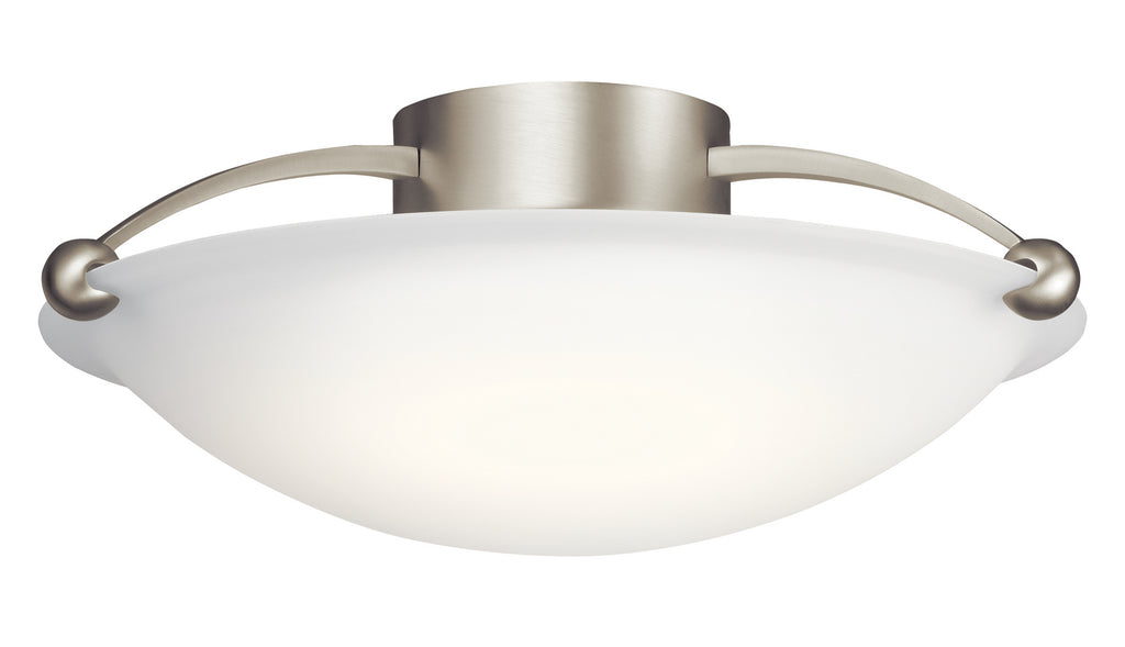 KICHLER 8406NI 17" 3 Light Semi Flush Brushed Nickel