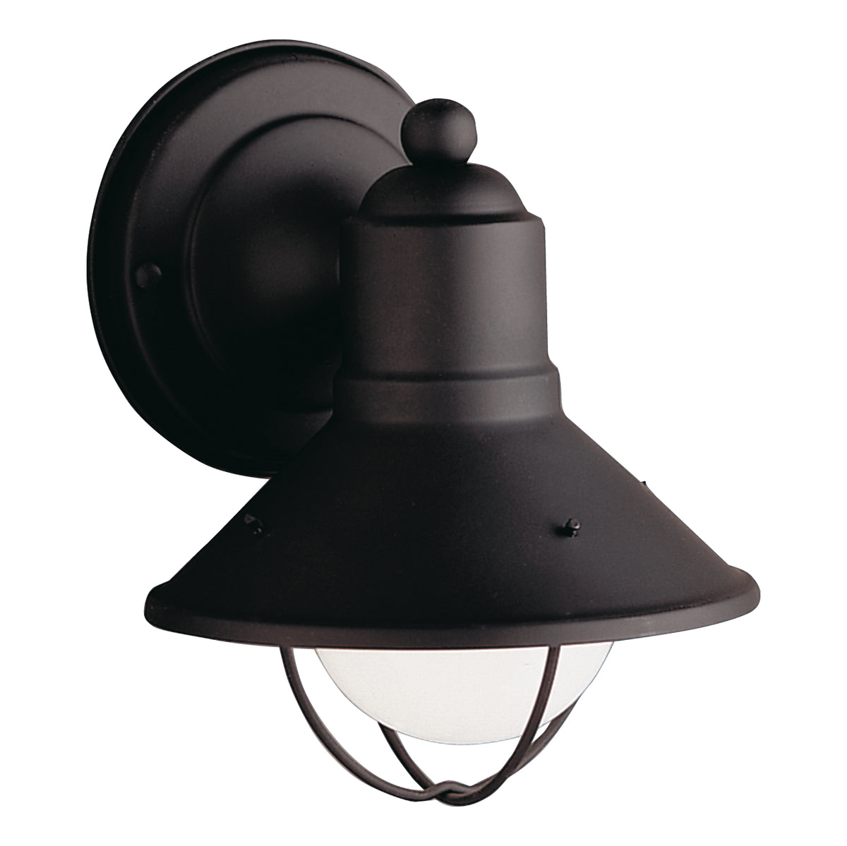 KICHLER 9021BK Seaside 7.5" 1 Light Outdoor Wall Light With Glass Globe Black