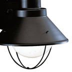 KICHLER 9022BK Seaside 12" 1 Light Outdoor Wall Light With Glass Globe Black