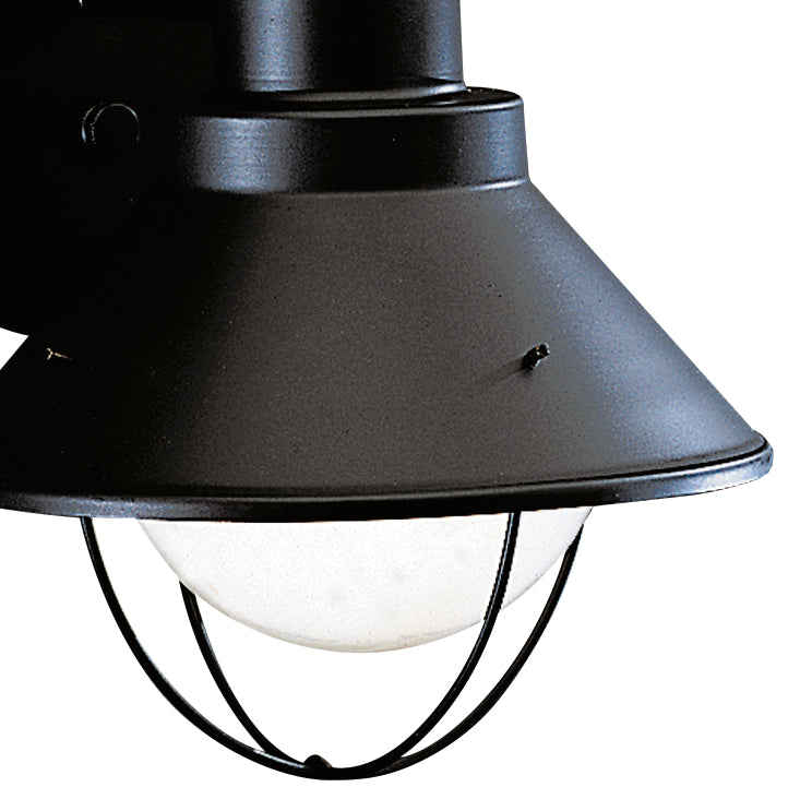 KICHLER 9022BK Seaside 12" 1 Light Outdoor Wall Light With Glass Globe Black