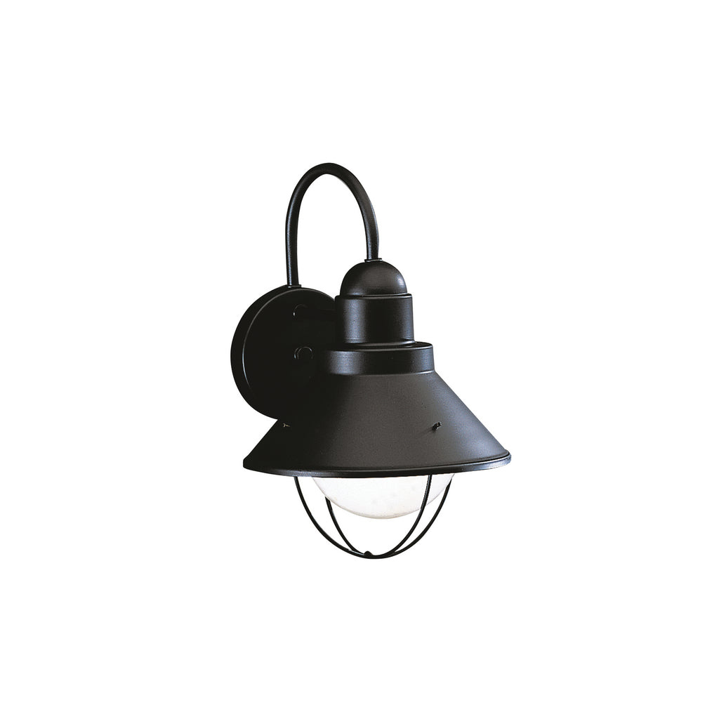 KICHLER 9022BK Seaside 12" 1 Light Outdoor Wall Light With Glass Globe Black