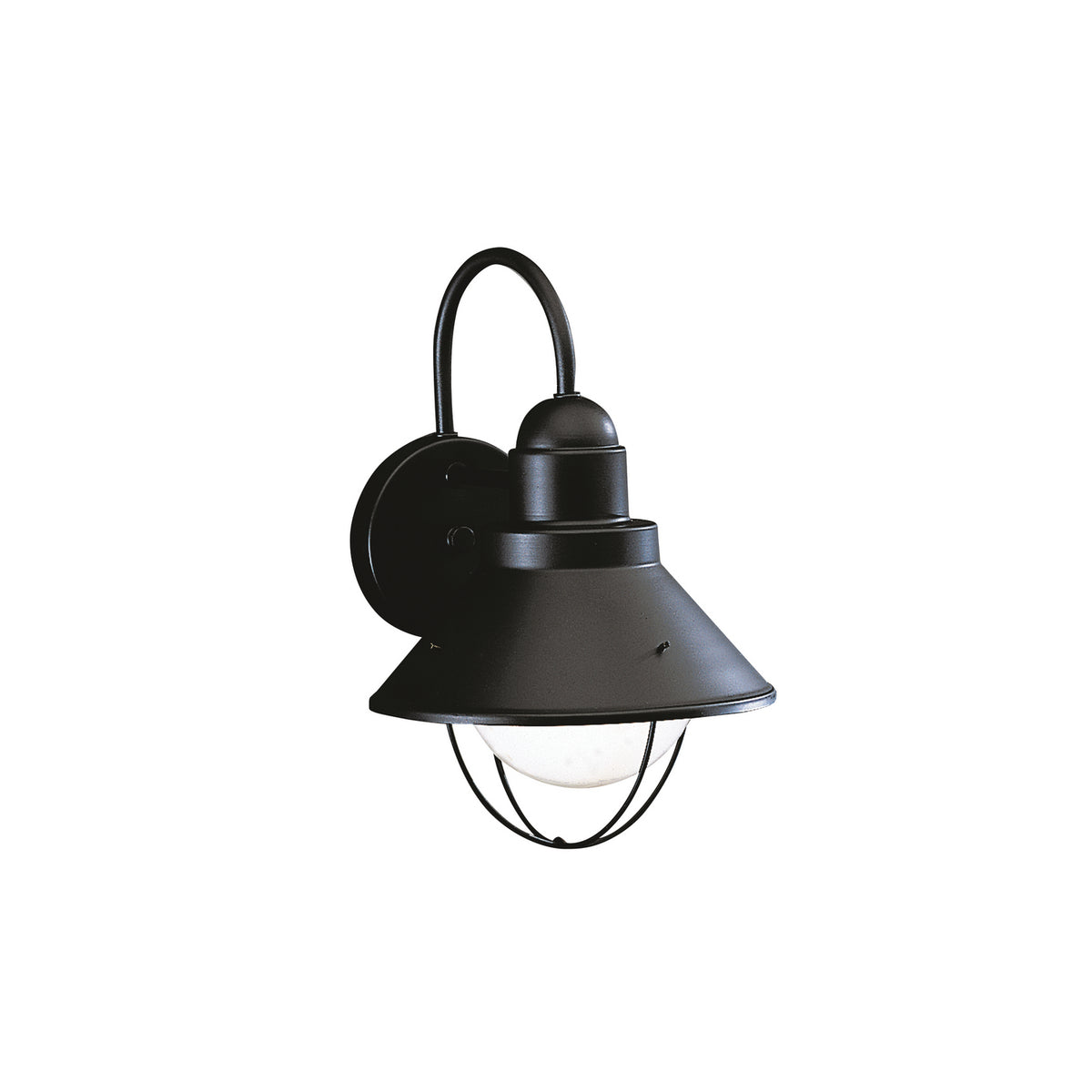 KICHLER 9022BK Seaside 12" 1 Light Outdoor Wall Light With Glass Globe Black