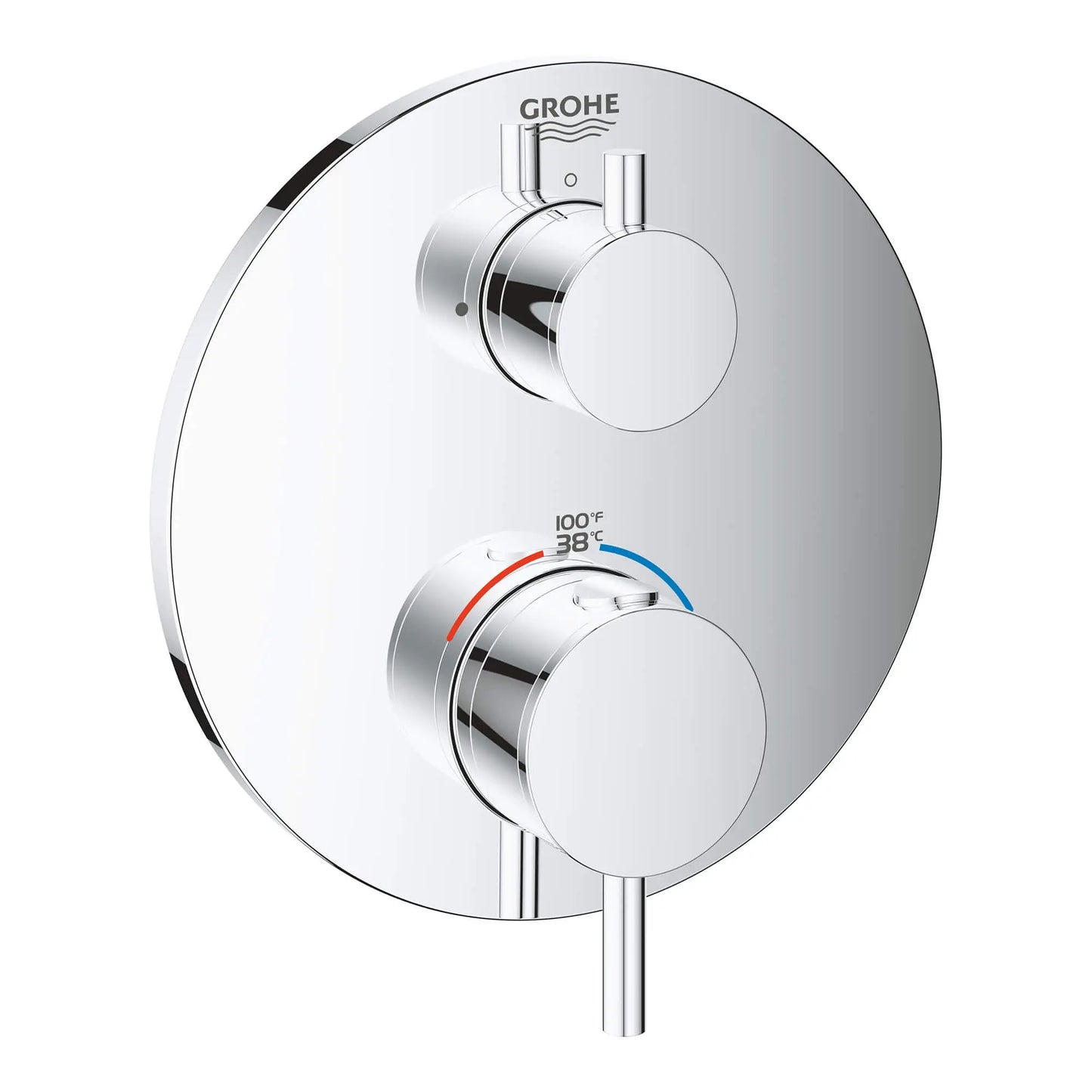 GROHE 24150003 Atrio New Single Function 2-Handle Thermostatic Valve Trim - Chrome