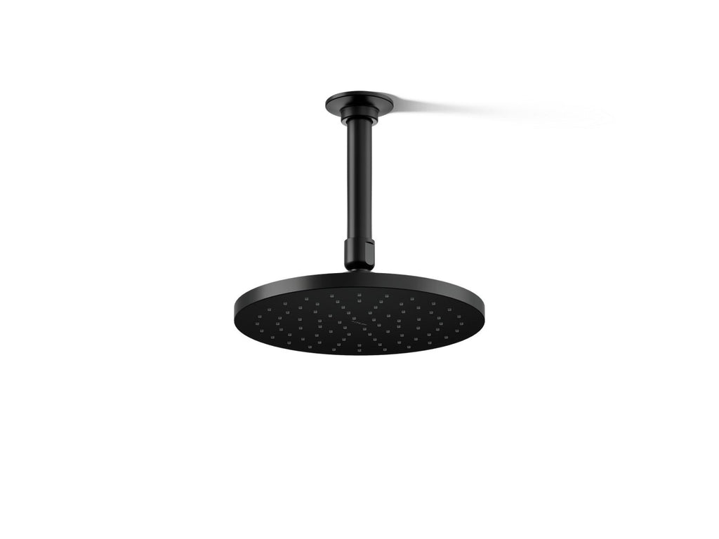 KOHLER K-13688-BL Contemporary Round 8" Single-Function Rainhead, 2.5 Gpm - Matte Black