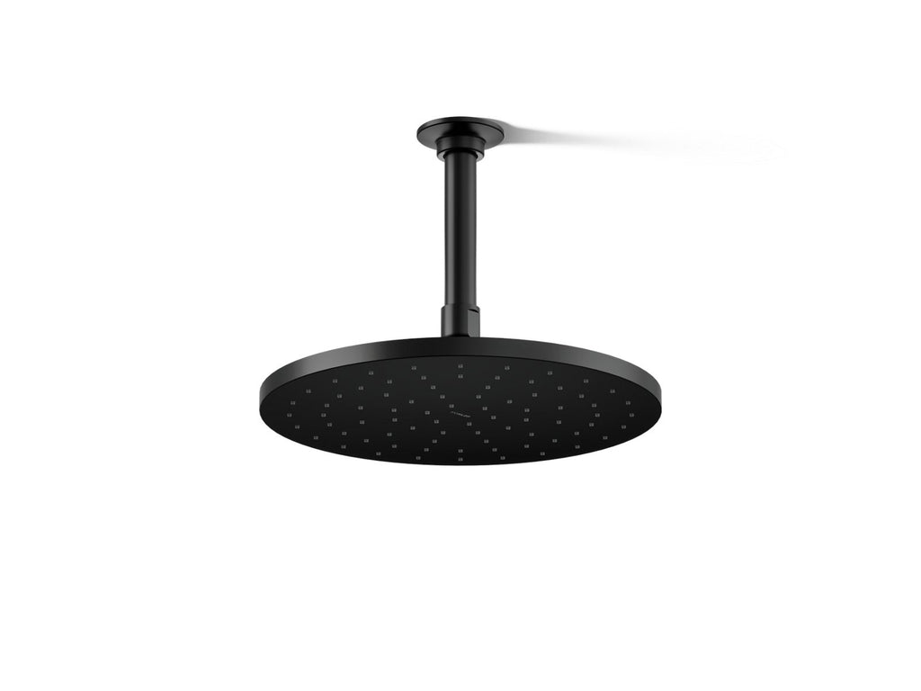KOHLER K-13689-BL Contemporary Round 10" Single-Function Rainhead, 2.5 Gpm - Matte Black