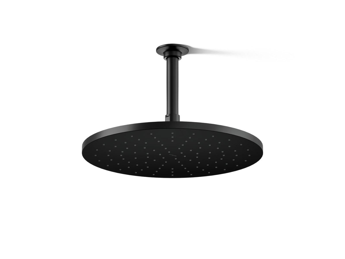 KOHLER K-13690-BL Contemporary Round 12" Single-Function Rainhead, 2.5 Gpm - Matte Black